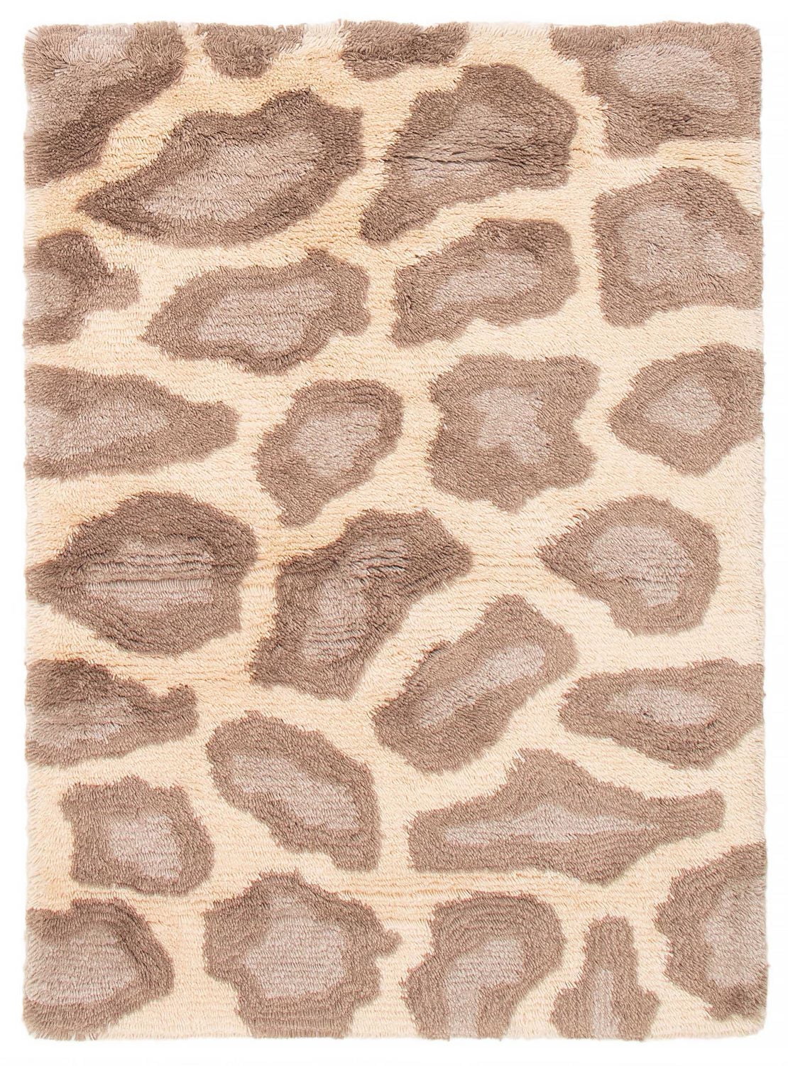 ECARPETGALLERY Timeless Beige, Brown Shag 5'0" x 7'0"