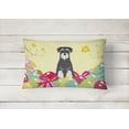 thumbnail image 2 of Carolines Treasures BB6033PW1216 Easter Eggs Standard Schnauzer Salt and Pepper Canvas Fabric Decorative Pillow, 12H, 2 of 3
