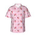 thumbnail image 2 of Goofa Floral Strawberr Hawaiian Shirt for Men, Unisex Summer Beach Casual Short Sleeve Button Down Shirts,Aloha Tropical Floral print shirt-X-Large, 2 of 9