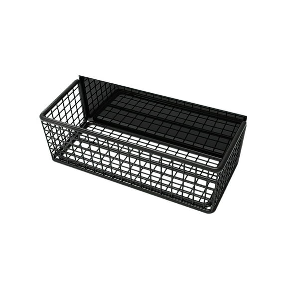 Magnetic Refrigerator Basket, Laundry Room Organizer, Steel Storage Rack for Kitchen, Office, Classroom - Black, 1-Piece Set