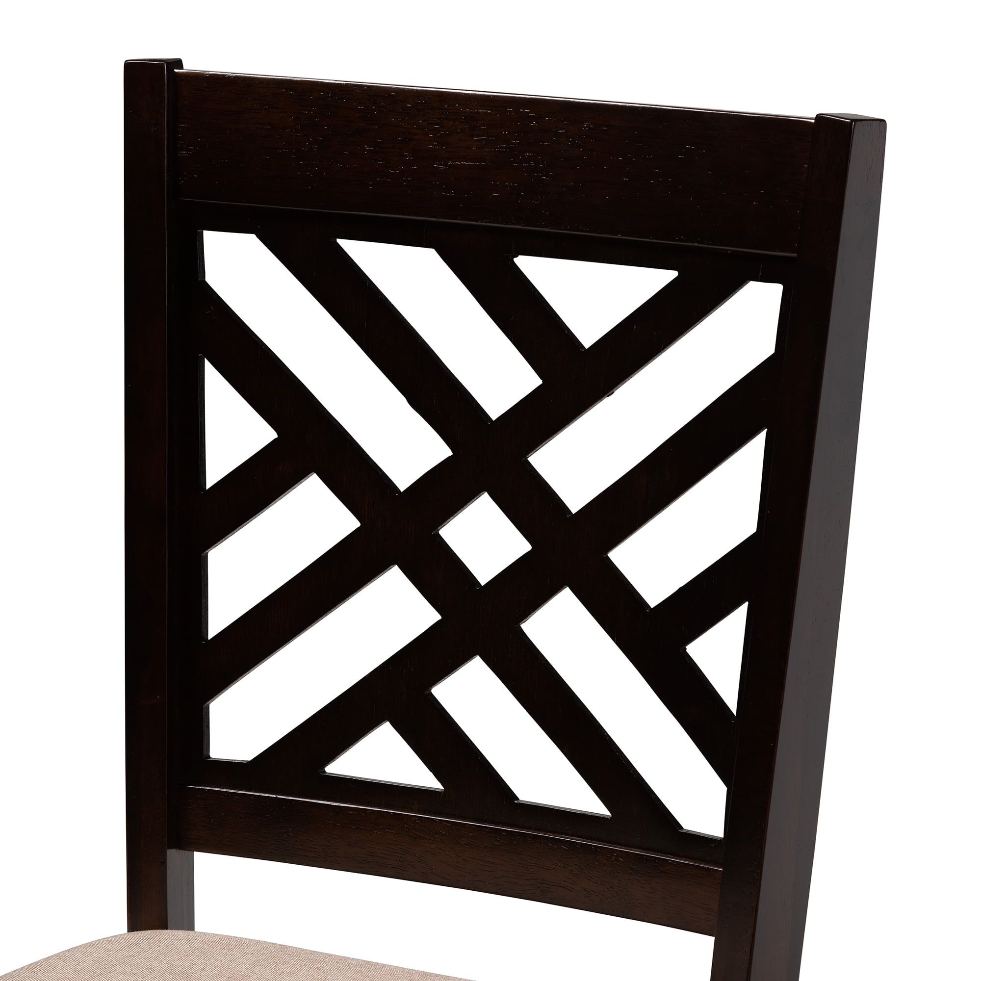 Baxton Studio Ellie Modern Beige Fabric and Dark Brown Finished Wood 5-Piece Dining Set