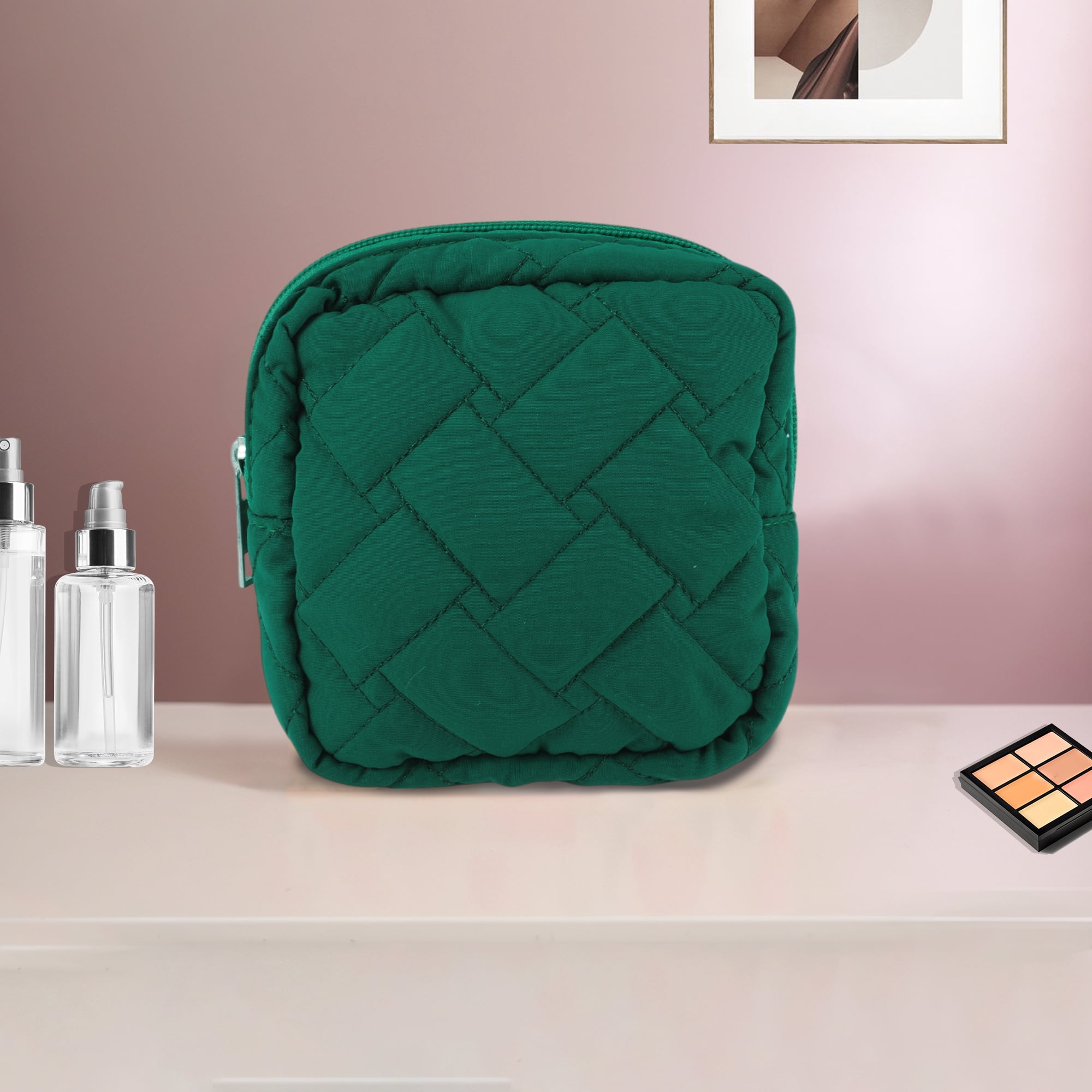 Unique Bargains 1 Pc Lady Portable Square Lipstick Bag for Outdoor Activities Green