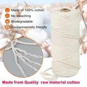 Light Blue 3mm Macrame Cord, 110 Yards Natural Cotton Cord, Macrame Rope Yarn for DIY Crafts, Wall Hangers, Plant Holders, Knitting, Wedding Decor (1 Roll)