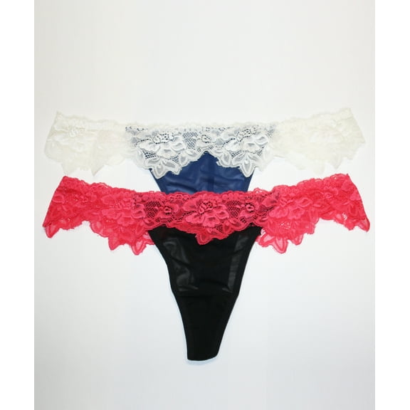 Lace Trim Thong - 2 Pack