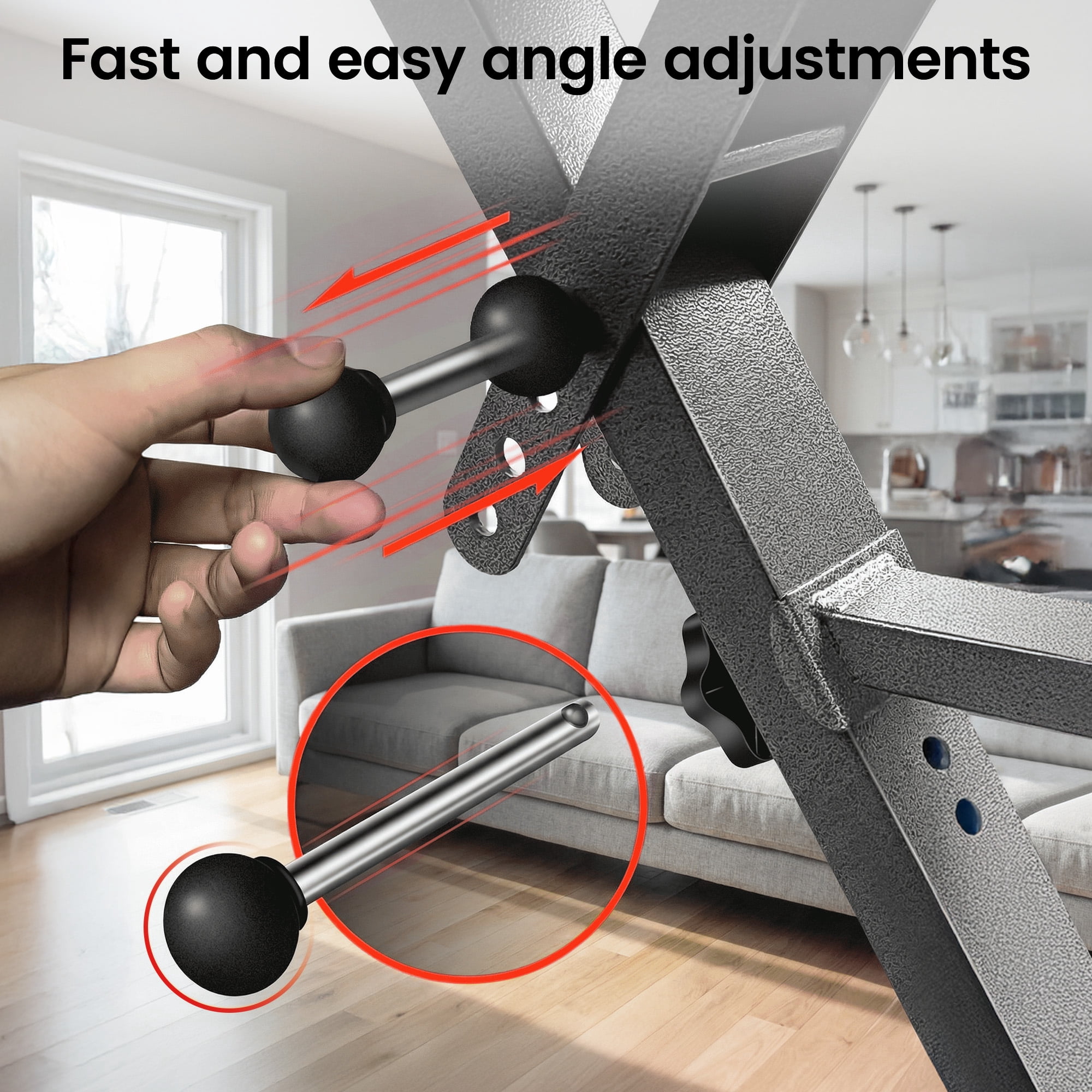 GVDV Adjustable Weight Bench for Full Body Workout, Foldable Bench for Home Gym Strength Training