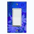 thumbnail image 1 of Metal Light Switch Plate Cover Purple Blue Floral Damask Wallpaper WAL028, 1 of 13