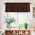 thumbnail image 5 of 3 Piece Kitchen Curtains and Valances Set Solid Brown Cafe Curtains 36 Inch Length Vintage Minimalism Abstract Denim Pattern Valance & Tier Curtain for Living Room Bedroom Window 54"x18"+27"x36"*2, 5 of 6
