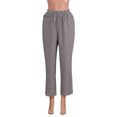 thumbnail image 2 of Pantalones Casuales Gibobby para Mujer Haren de Algodón Cintura Alta Lino Rayas Negro XXXL, 2 of 5