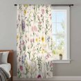 thumbnail image 4 of Botanical Garden Florals Sheer Curtains 45 Inches Long, Spring Watercolor Wildflowers Light Filering Curtains, Breathable Simi Curtain Privacy Drapes for Kitchen Bathroom Small Window Treatment, 4 of 9