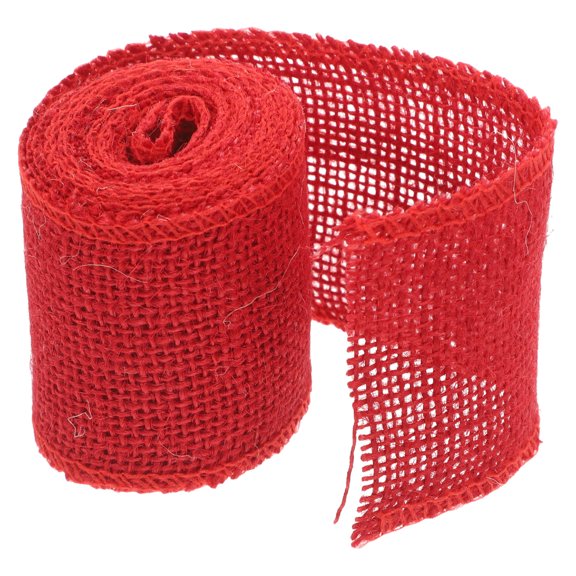 FOMIYES Red Jute Ribbon Roll Christmas Theme for Crafting, Wrapping, Decorations, 1 Set