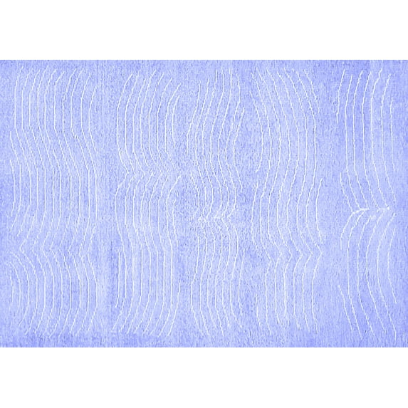 Ahgly Company Machine Washable Indoor Rectangle Solid Blue Modern Area Rugs, 2' x 3'