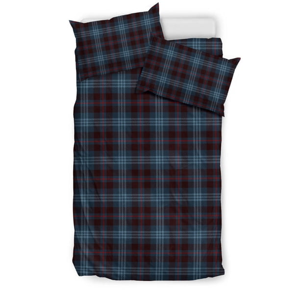 Juego de cama de cuadros azules