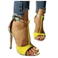thumbnail image 2 of Peep Toe High Heeled Shoes for Women Stiletto Pump Summer Elegant Floral Dress Shoes Ankle Strap Sandals, 2 of 5