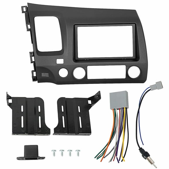 Double DIN Car Stereo Radio Installation Dash Kit for 2006 2007 2008 2009 2010 2011 Honda Civic (Dash Kit Wiring Harness Antenna Adapter)