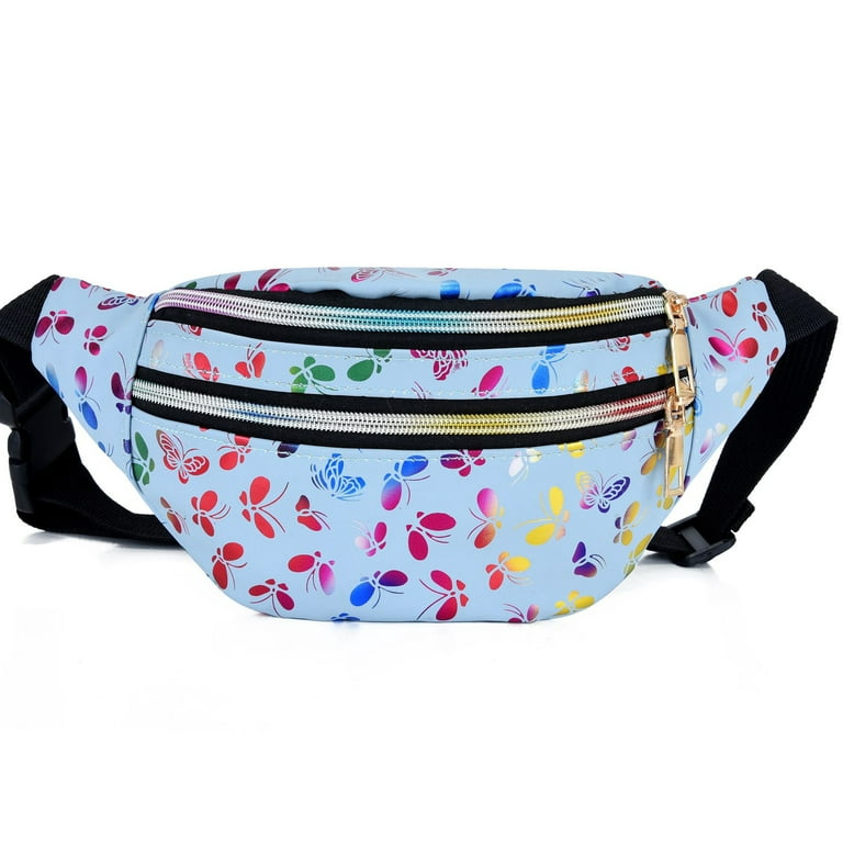 Women Waist Bag Waterproof Belt Bag Butterfly Print Outdoor Crossbody Chest Bag  Female Fashion Casual Fanny Pack
