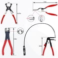 thumbnail image 2 of 4PCS Hose Clamp Pliers, Spring Clamp Plier, Self-Tightening Hose Clamps Remover Tool, Long Reach Wire Spring Hose Clamp Pliers for Automotive Fuel Oil Water Hose, Coolant Radiator Heater, 2 of 5