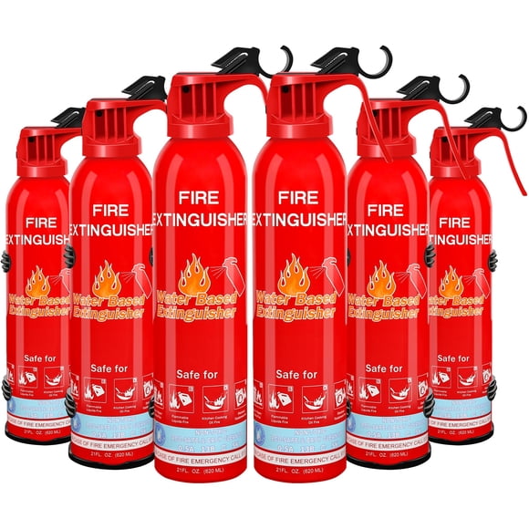Fire Extinguisher for Home, 6 Pack Vehicle Fire Extinguishers for A B C K Fire Types, Portable Extinguisher for Car Boat Kitchen House Office Garage