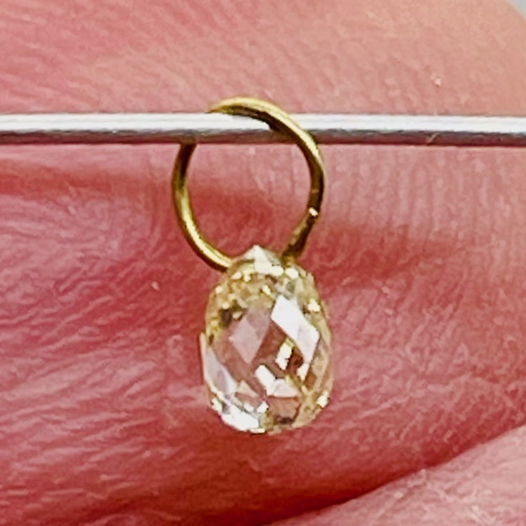Natural Canary Diamond 18K Gold Pendant | ,0.29cts | 4x2.5mm | - image 2 of 12