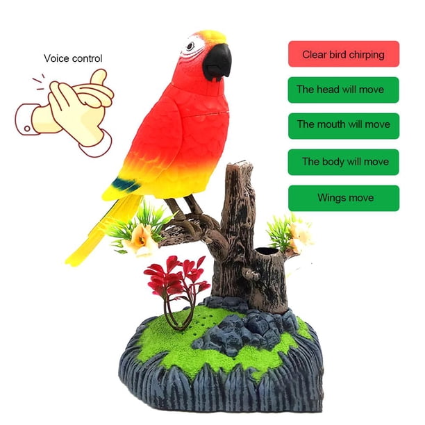 Wartleves Pájaros eléctricos Control de voz Loros parlantes Regalo de oficina Decoración nuevo