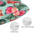 thumbnail image 3 of Fotbe Palm Leaves Flamingo Funda de Almohada Decorativa Estilo Occidental, Lujo en Algodón, Fundas para Almohadas King, Cojín Estampado para Decoración del Hogar-16"x24", 3 of 6