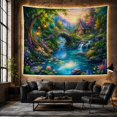 thumbnail image 6 of Mountain Lake Idyllic with Woodland River Sunset Dominating, Mystical Fantasy for Space Lovers, Galaxy Room Decor, Mother'S Day Gift, Tapestry Wall Hanging for Bedroom and Dorm, 6 of 7