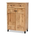 thumbnail image 1 of Baxton Studio Glidden Oak Brown Finished Wood 1-Drawer Shoe Storage Cabinet, 1 of 12