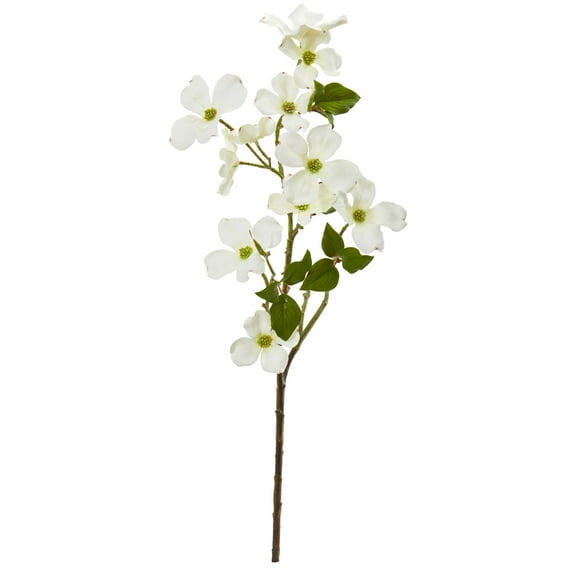Nearly Natural 26in. White Dogwood Artificial Flower (Set of 12)