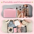 thumbnail image 5 of 24 Pcs Peach Pink PU Leather Waterproof Zipper Toiletry Pouch Set for Women Travel Makeup and Skincare, 5 of 6