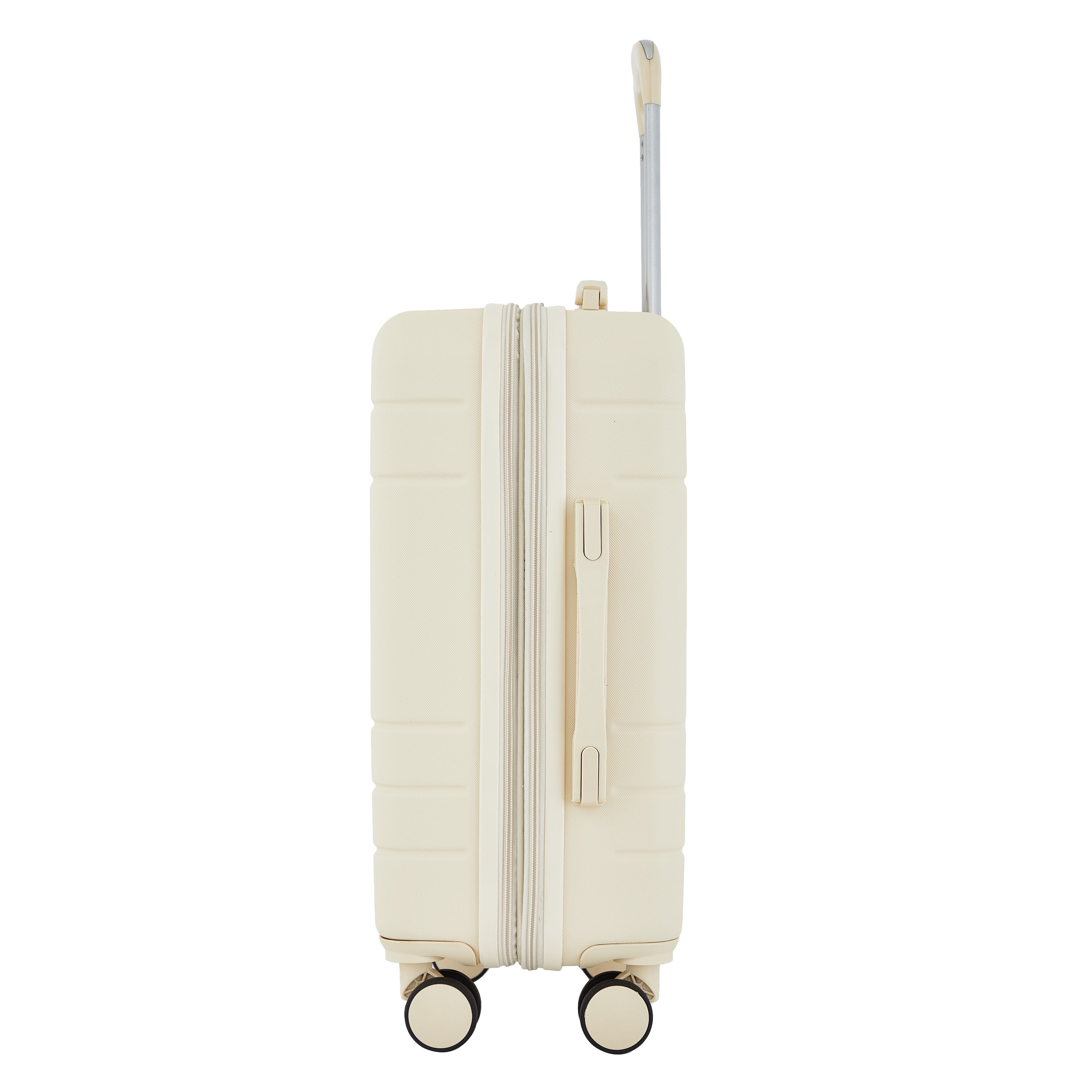 French Connection 22 inch Expandable Rolling Carry-on Luggage with Cup Holder, Whitecap Gray