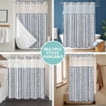 thumbnail image 5 of No Hook Shower Curtain with Snap in Liner, Modern Geometric Blue Stripe Dot Waterproof Bath Curtain Double Layers with See Through Top Window, Abstract Line Graffiti Beige Shower Curtains 72x84in, 5 of 9