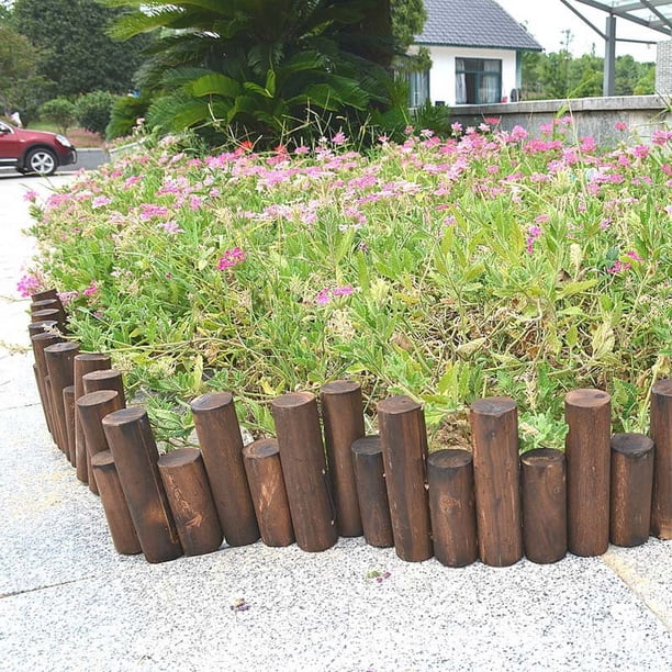 Valla de madera anticorrosión carbonizada para exteriores, valla de jardín, valla decorativa para jardín de infantes
