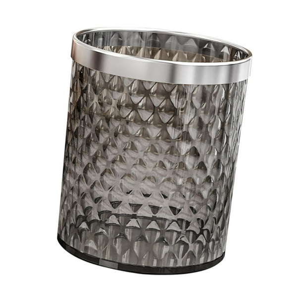 Contenedor de basura con estilo, cesto para basura, bote de basura para el hogar. Gris