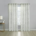 thumbnail image 3 of Habitat Valentina Sheer Window Treatment Tone on Tone Motif Grommet Curtain Panel for Bedroom Livingroom 52" x 84" Grey, 3 of 6