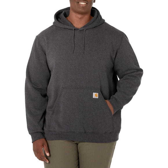 Carhartt Men's Big and Tall B&T Midweight Original Fit Hooded Pullover Sweatshirt K121, Carbon Heather, Large