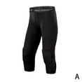 thumbnail image 1 of Estbridge Men Compression Pants Basketball Knee Protector Hex Pads Pants Tights Sport Athletic Elastic Leggings G1U3, 1 of 9