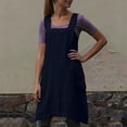 thumbnail image 7 of 2026 Cotton Linen Apron Cross Back Apron for Women with Big Pockets Square Pinafore Dress for Baking Cooking,Navy XL, 7 of 7