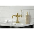 thumbnail image 3 of Kingston Brass KSD154KLBB Nautical One-Handle Single-Hole Bathroom Faucet with Deck Plate and Push Pop-Up Drain, Brushed Brass, 3 of 7