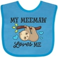 thumbnail image 3 of Inktastic My Meemaw Loves Me with Sloth and Hearts Boys or Girls Baby Bib, 3 of 4