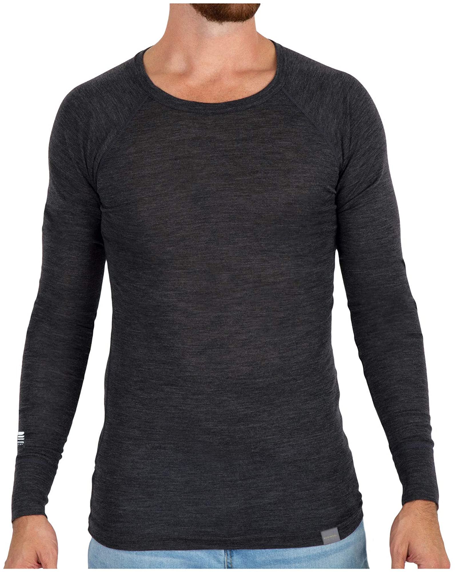 MERIWOOL Mens Base Layer 100 Merino Wool Lightweight Form Fit Top Thermal  Shirt