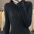 thumbnail image 4 of Ashirexll Sweaters for Women Trendy, Pullover Sweaters for Women, Women's Fashion Casual Round Neck Long Sleeve Pullover Solid Color Loose Knit Sweater Top, 4 of 5