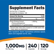 Nutricost Panax Ginseng Supplement, 240 Capsules, 120 Servings