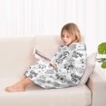 thumbnail image 4 of Black Controllers Games Icons White Pattern Blanket Hoodies for Kids 6-13YR Oversize Wearable Blanket Hoodies for Boys Girls Teens, 4 of 7