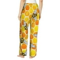 thumbnail image 3 of Naloa Honeycombs Print Women’s Ultra-Soft Comfy Pajama Lounge Pants with Pockets & Drawstring, 3 of 8
