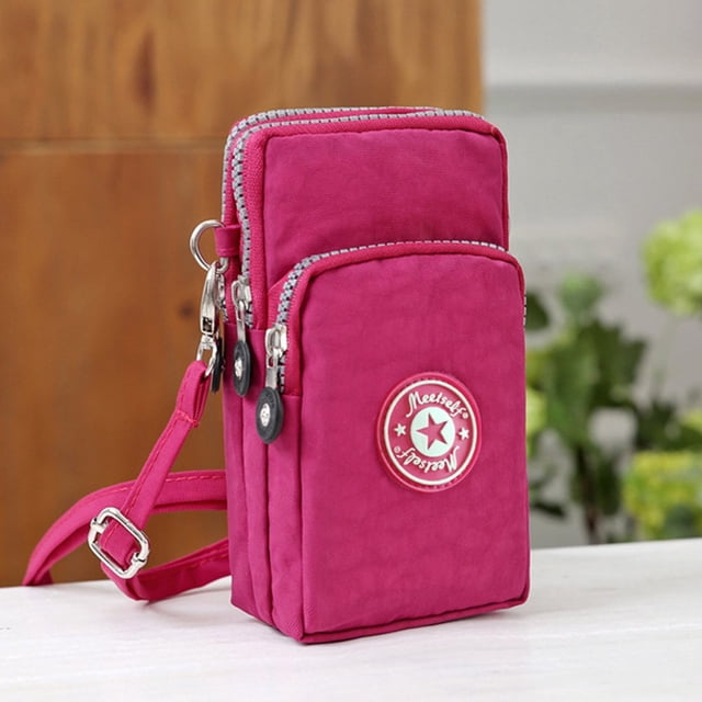 Woman‘s Cell Phone Bag with Large Capacity Wrist Strap Prints Design for Outdoor School Office Commute