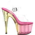 thumbnail image 2 of 7" Heel, 2 3/4" Tinted PF Ankle Strap Sandal - Clr/Pink Tinted, 5, 2 of 4