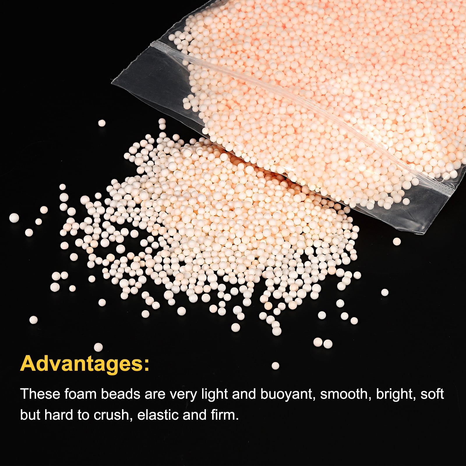 Unique Bargains Foam Beads Foam Balls for Wedding and Party Champagne 2-3mm