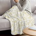 thumbnail image 3 of Yellow Flower Blanket Soft Cozy Warm Throw Blanket for Couch, Plush Fuzzy Flannel Fleece Blankets for Sofa, Vintage Farmhouse Boho Leaf Spring Plant Bed Blankets Lightweight Gifts for Women, 40"x60", 3 of 9