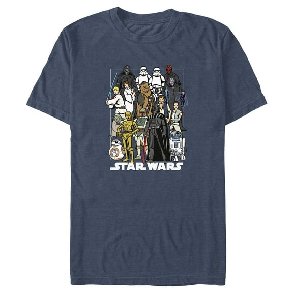 Men's Star Wars: A New Hope Whole Team Cartoon Illustration  Graphic T-Shirt