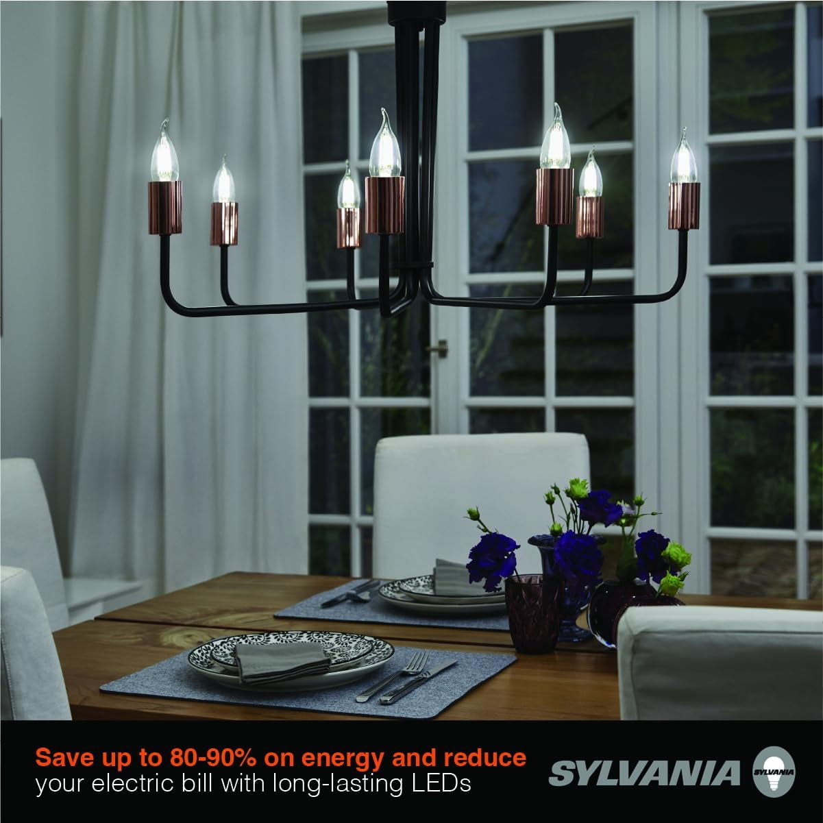 SYLVANIA LED 3.5W (40W Eqv) Soft White Decor Light Bulbs, B10, E26 Base, Dim, White Filament (16 Pk)