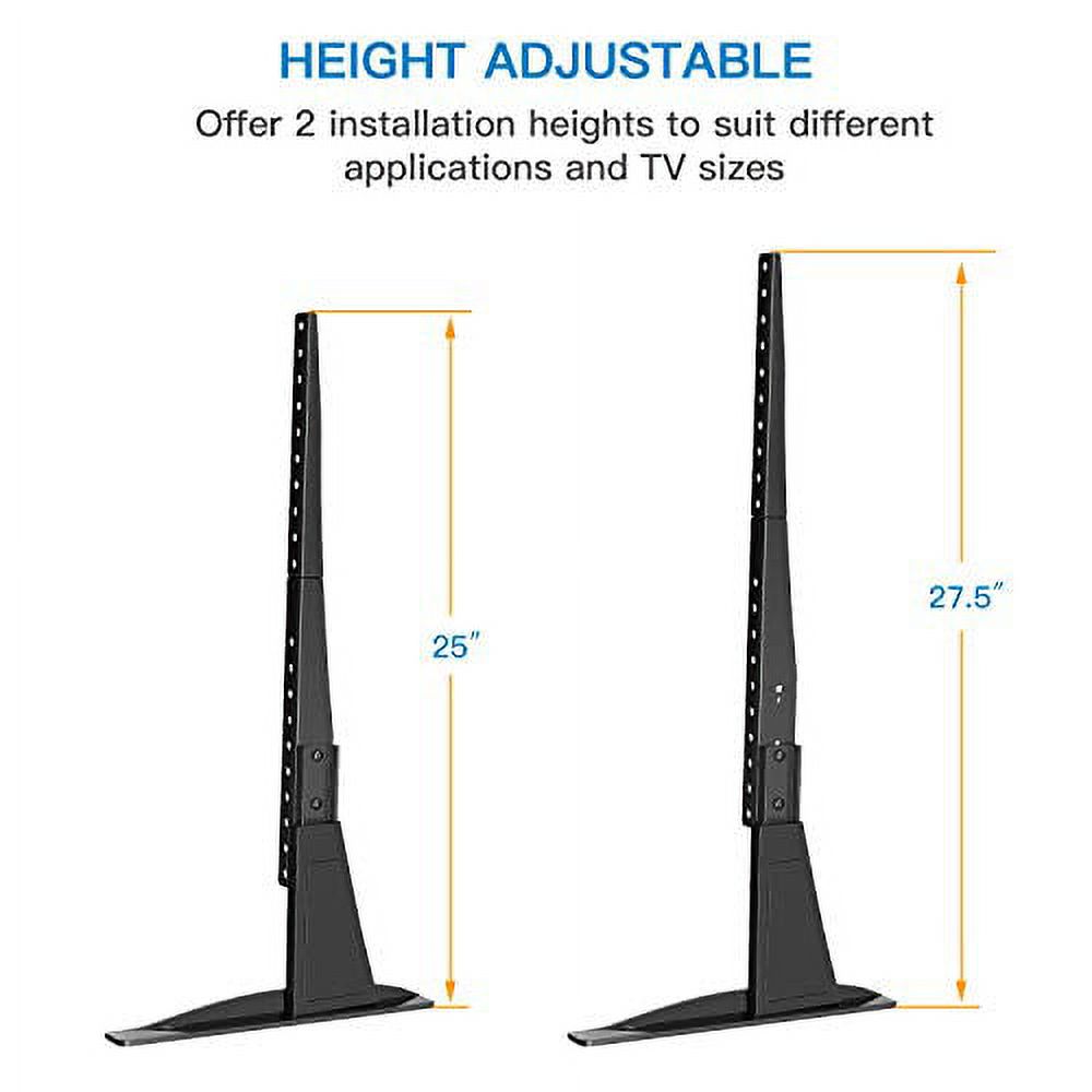 PERLESMITH Universal TV Stand Mount, Table Top TV Stand Holds up to 110lbs, Fits for Inch TVs, Height Adjustable TV Legs Replacement with Max VESA 800 x 500mm - PSTVS01 Black - image 4 of 7